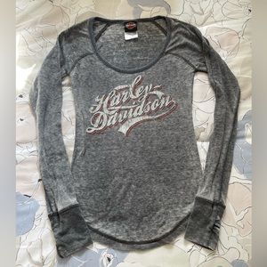 Harley Davidson Long Sleeve Waffle Knit Shirt